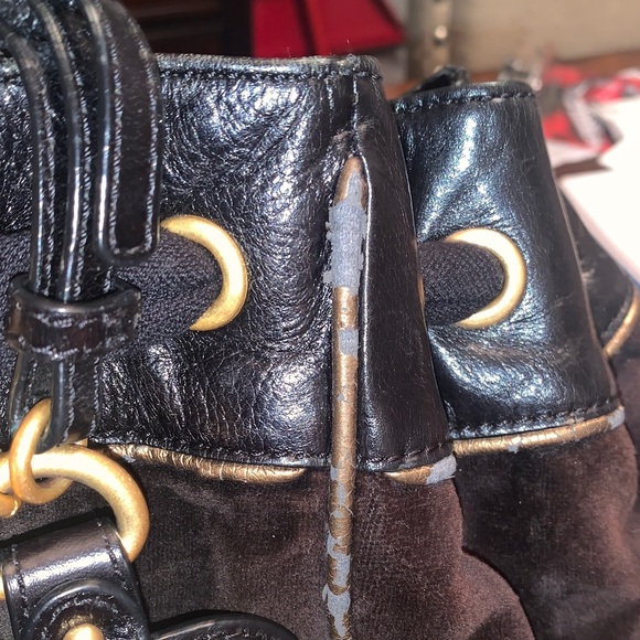 Y2K!RARE Vintage Juicy Couture Black & Brown Velvet Daydreamer w/ embroidered🌹 - Picture 9 of 16